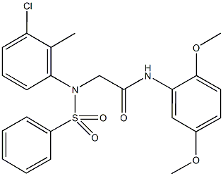 2-[3-chloro-2-methyl(phenylsulfonyl)anilino]-N-(2,5-dimethoxyphenyl)acetamide,333454-25-4,结构式