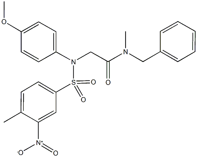 N-benzyl-2-[({3-nitro-4-methylphenyl}sulfonyl)-4-methoxyanilino]-N-methylacetamide Struktur