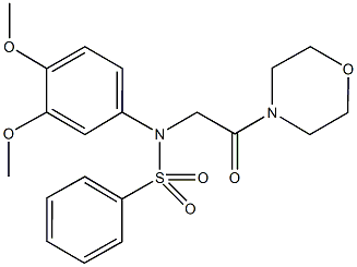 N-(3,4-dimethoxyphenyl)-N-(2-morpholin-4-yl-2-oxoethyl)benzenesulfonamide Struktur