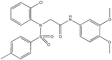 2-{2-chloro[(4-methylphenyl)sulfonyl]anilino}-N-(3,4-dimethoxyphenyl)acetamide,333454-67-4,结构式