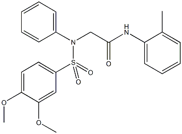 2-[3,4-dimethoxy(phenylsulfonyl)anilino]-N-(2-methylphenyl)acetamide 化学構造式