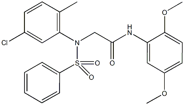2-[5-chloro-2-methyl(phenylsulfonyl)anilino]-N-(2,5-dimethoxyphenyl)acetamide 化学構造式