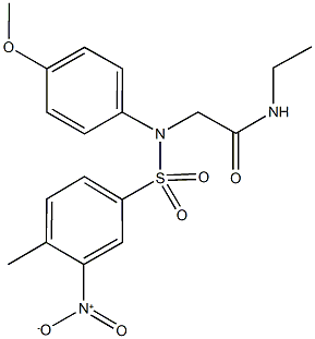 N-ethyl-2-[({3-nitro-4-methylphenyl}sulfonyl)-4-methoxyanilino]acetamide Struktur
