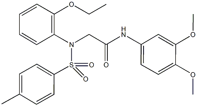 N-(3,4-dimethoxyphenyl)-2-{2-ethoxy[(4-methylphenyl)sulfonyl]anilino}acetamide Structure