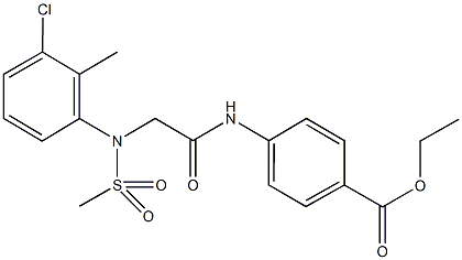 ethyl 4-({[3-chloro-2-methyl(methylsulfonyl)anilino]acetyl}amino)benzoate Struktur