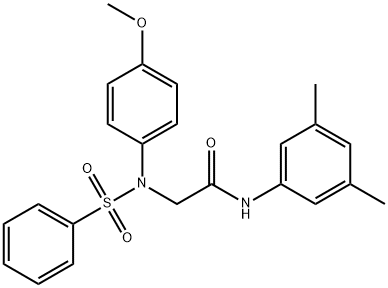 N-(3,5-dimethylphenyl)-2-[4-methoxy(phenylsulfonyl)anilino]acetamide Structure