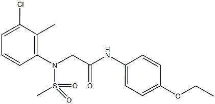 2-[3-chloro-2-methyl(methylsulfonyl)anilino]-N-(4-ethoxyphenyl)acetamide Structure