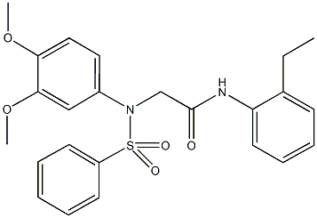 2-[3,4-dimethoxy(phenylsulfonyl)anilino]-N-(2-ethylphenyl)acetamide 结构式