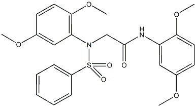 N-(2,5-dimethoxyphenyl)-2-[2,5-dimethoxy(phenylsulfonyl)anilino]acetamide Struktur