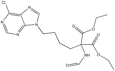 diethyl 2-[4-(6-chloro-9H-purin-9-yl)butyl]-2-(formylamino)malonate,33365-73-0,结构式