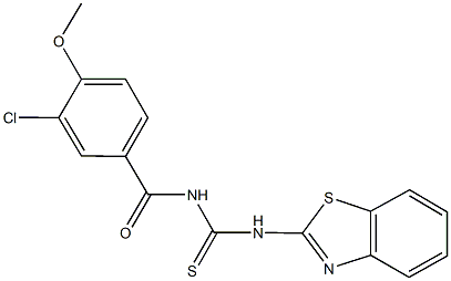 N-(1,3-benzothiazol-2-yl)-N'-(3-chloro-4-methoxybenzoyl)thiourea Structure