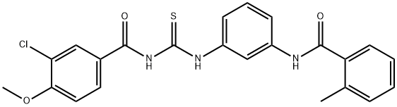 N-[3-({[(3-chloro-4-methoxybenzoyl)amino]carbothioyl}amino)phenyl]-2-methylbenzamide Struktur
