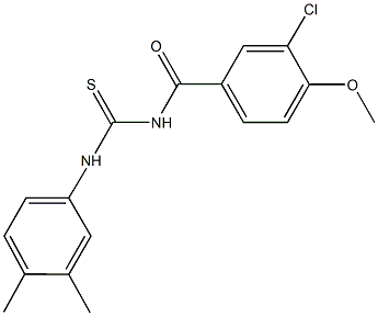 N-(3-chloro-4-methoxybenzoyl)-N'-(3,4-dimethylphenyl)thiourea Structure