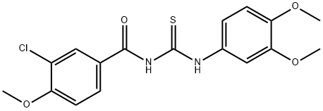 N-(3-chloro-4-methoxybenzoyl)-N'-(3,4-dimethoxyphenyl)thiourea Structure