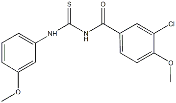 N-(3-chloro-4-methoxybenzoyl)-N'-(3-methoxyphenyl)thiourea Struktur