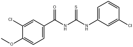N-(3-chloro-4-methoxybenzoyl)-N'-(3-chlorophenyl)thiourea 化学構造式