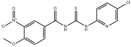 N-(5-chloro-2-pyridinyl)-N'-{3-nitro-4-methoxybenzoyl}thiourea Struktur