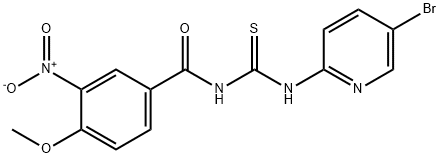 N-(5-bromo-2-pyridinyl)-N'-{3-nitro-4-methoxybenzoyl}thiourea Structure