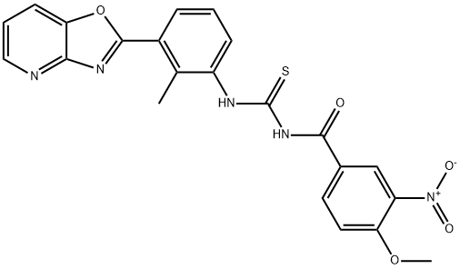 333739-15-4 N-{3-nitro-4-methoxybenzoyl}-N'-(2-methyl-3-[1,3]oxazolo[4,5-b]pyridin-2-ylphenyl)thiourea