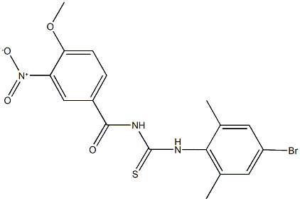 N-(4-bromo-2,6-dimethylphenyl)-N'-{3-nitro-4-methoxybenzoyl}thiourea Structure