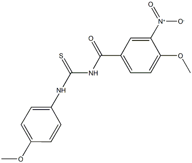 N-{3-nitro-4-methoxybenzoyl}-N'-(4-methoxyphenyl)thiourea 结构式