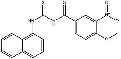 N-{3-nitro-4-methoxybenzoyl}-N'-(1-naphthyl)thiourea Structure