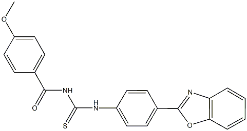 N-[4-(1,3-benzoxazol-2-yl)phenyl]-N'-(4-methoxybenzoyl)thiourea Struktur