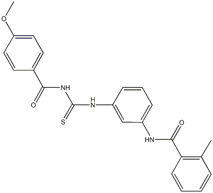 N-[3-({[(4-methoxybenzoyl)amino]carbothioyl}amino)phenyl]-2-methylbenzamide 化学構造式