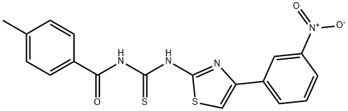 N-(4-{3-nitrophenyl}-1,3-thiazol-2-yl)-N'-(4-methylbenzoyl)thiourea,333740-09-3,结构式