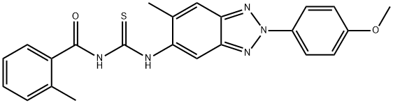 N-[2-(4-methoxyphenyl)-6-methyl-2H-1,2,3-benzotriazol-5-yl]-N'-(2-methylbenzoyl)thiourea Structure