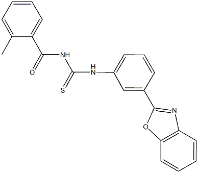N-[3-(1,3-benzoxazol-2-yl)phenyl]-N'-(2-methylbenzoyl)thiourea Structure