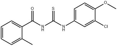 N-(3-chloro-4-methoxyphenyl)-N'-(2-methylbenzoyl)thiourea Structure