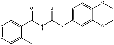 N-(3,4-dimethoxyphenyl)-N'-(2-methylbenzoyl)thiourea Structure