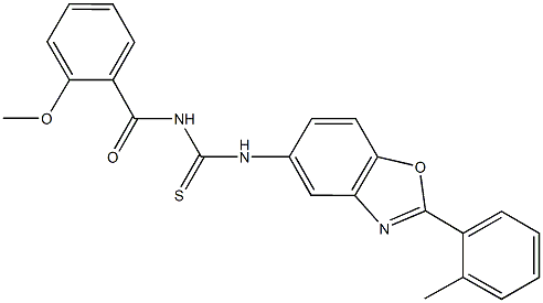 N-(2-methoxybenzoyl)-N'-[2-(2-methylphenyl)-1,3-benzoxazol-5-yl]thiourea 化学構造式