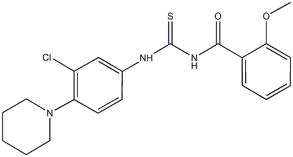 N-[3-chloro-4-(1-piperidinyl)phenyl]-N'-(2-methoxybenzoyl)thiourea Structure