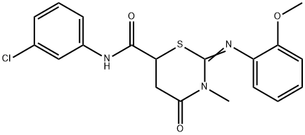 N-(3-chlorophenyl)-2-[(2-methoxyphenyl)imino]-3-methyl-4-oxo-1,3-thiazinane-6-carboxamide Struktur