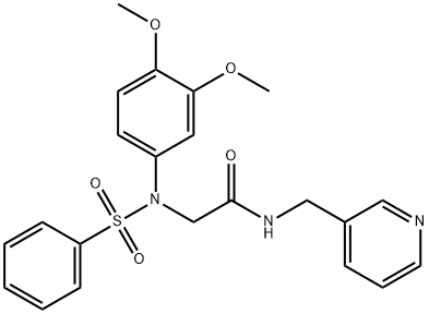 2-[3,4-dimethoxy(phenylsulfonyl)anilino]-N-(3-pyridinylmethyl)acetamide 结构式