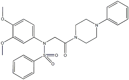 N-(3,4-dimethoxyphenyl)-N-[2-oxo-2-(4-phenyl-1-piperazinyl)ethyl]benzenesulfonamide Structure
