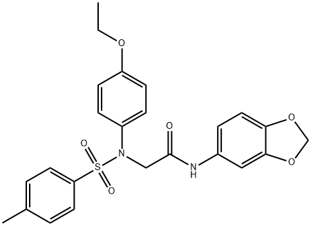 N-(1,3-benzodioxol-5-yl)-2-{4-ethoxy[(4-methylphenyl)sulfonyl]anilino}acetamide Struktur