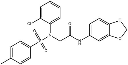 N-(1,3-benzodioxol-5-yl)-2-{2-chloro[(4-methylphenyl)sulfonyl]anilino}acetamide Structure
