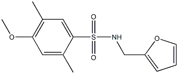 N-(2-furylmethyl)-4-methoxy-2,5-dimethylbenzenesulfonamide Structure