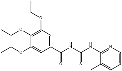 N-(3-methyl-2-pyridinyl)-N'-(3,4,5-triethoxybenzoyl)thiourea Struktur