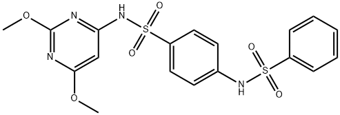 N-(2,6-dimethoxy-4-pyrimidinyl)-4-[(phenylsulfonyl)amino]benzenesulfonamide 化学構造式