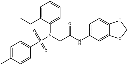 N-(1,3-benzodioxol-5-yl)-2-{2-ethyl[(4-methylphenyl)sulfonyl]anilino}acetamide Structure