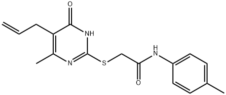 2-[(5-allyl-4-methyl-6-oxo-1,6-dihydro-2-pyrimidinyl)sulfanyl]-N-(4-methylphenyl)acetamide Structure