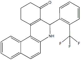 5-[2-(trifluoromethyl)phenyl]-2,3,5,6-tetrahydrobenzo[a]phenanthridin-4(1H)-one Struktur