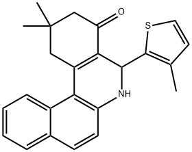 2,2-dimethyl-5-(3-methyl-2-thienyl)-2,3,5,6-tetrahydrobenzo[a]phenanthridin-4(1H)-one 化学構造式