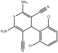 2,6-diamino-4-(2,6-dichlorophenyl)-4H-thiopyran-3,5-dicarbonitrile 结构式