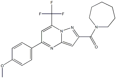 2-(1-azepanylcarbonyl)-5-(4-methoxyphenyl)-7-(trifluoromethyl)pyrazolo[1,5-a]pyrimidine Structure