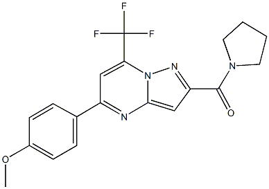 5-(4-methoxyphenyl)-2-(1-pyrrolidinylcarbonyl)-7-(trifluoromethyl)pyrazolo[1,5-a]pyrimidine Structure